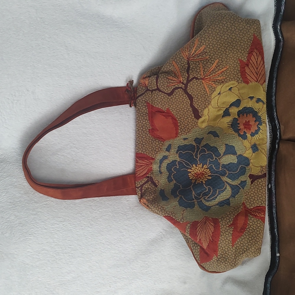 Atenti Blue Dahlia Shoulder Bag